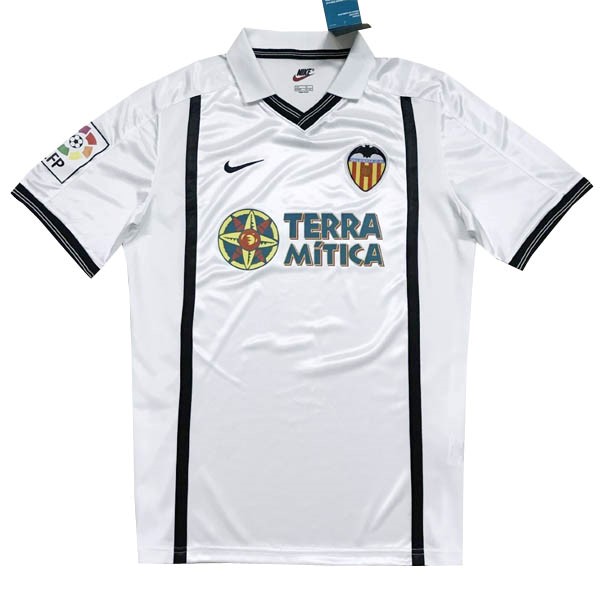 Tailandia Camiseta Valencia 1st Retro 2000 2001 Blanco